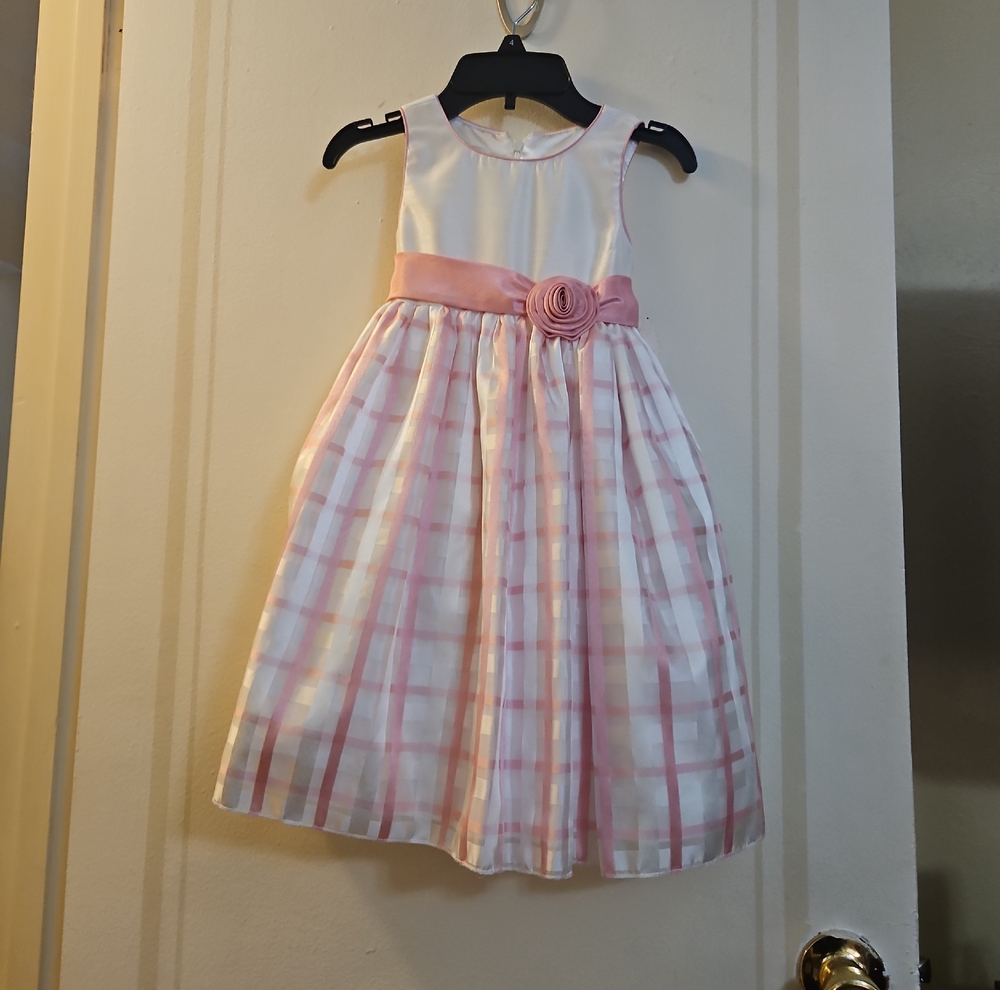 American Princess White and Pink Checkered Dress